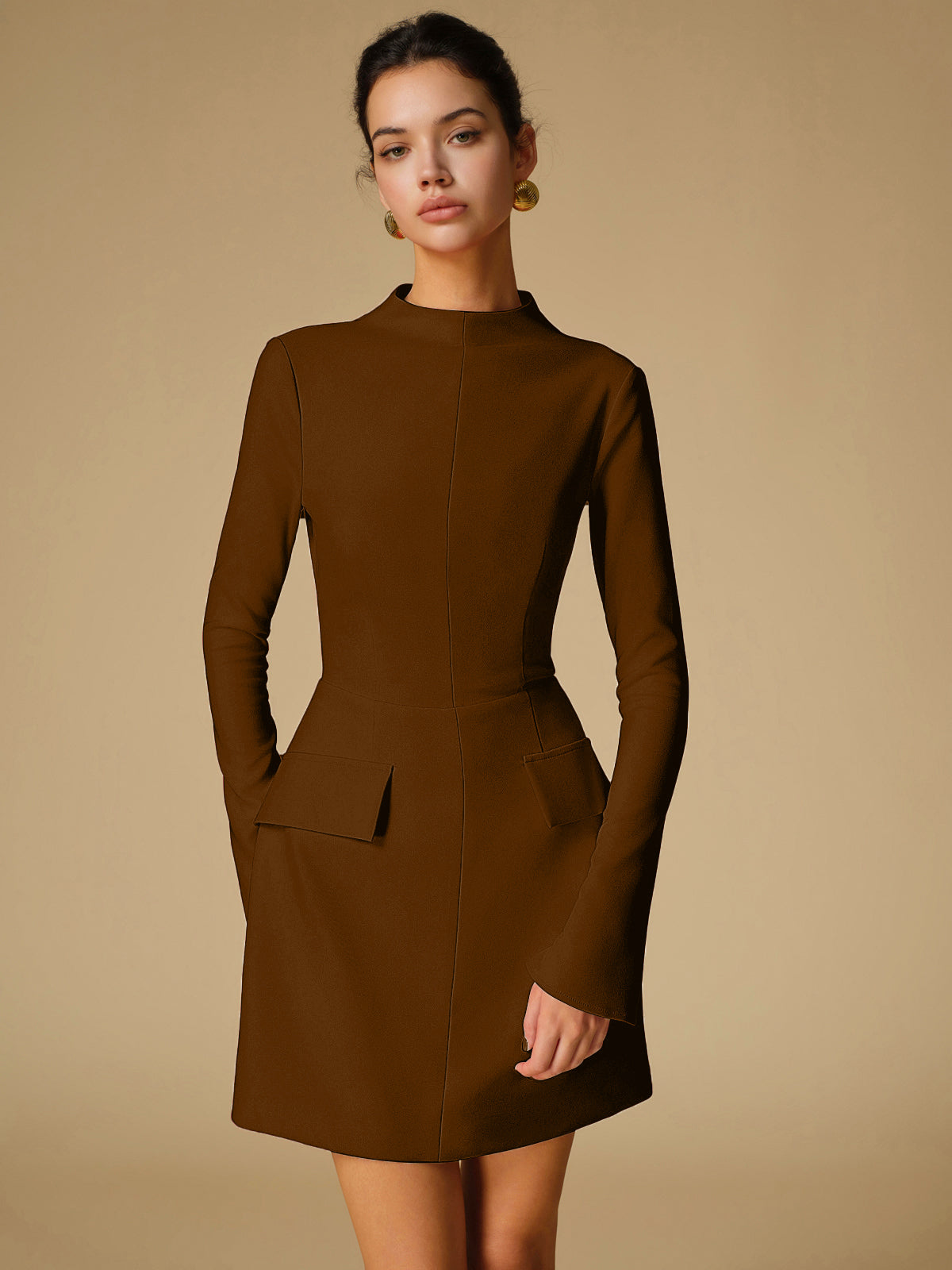 Plain Long-Sleeved Dress With A Tailored Cut - Pauline