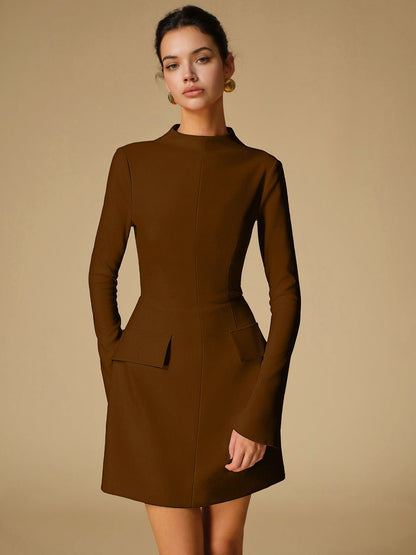 Plain Long-Sleeved Dress With A Tailored Cut - Pauline