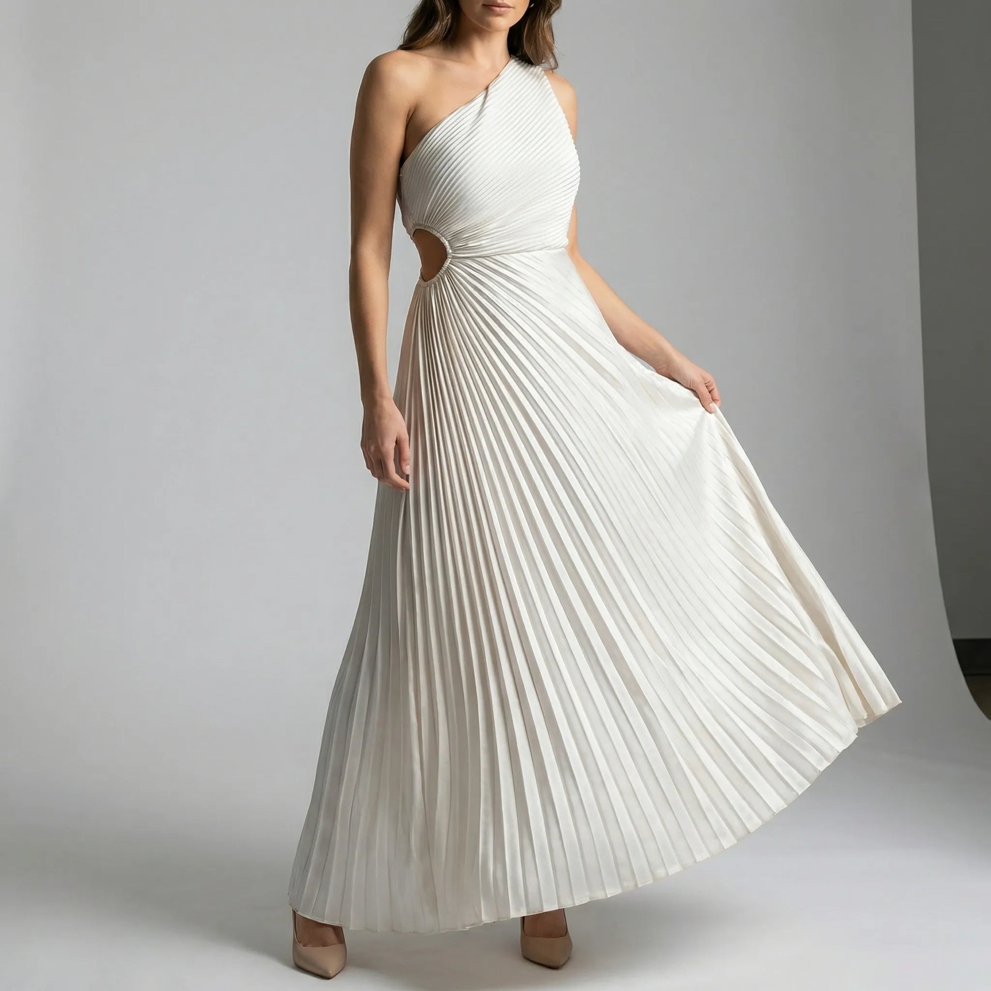 Pleated Dress One Shoulder - Lisann