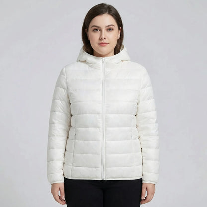 Plus-Size Insulated Zip-Up Jacket - Rose