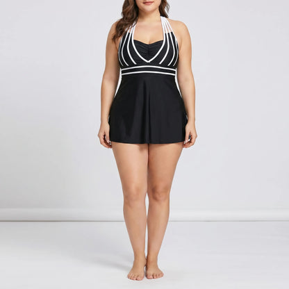 Plus-Size Swim Dress With Built-In Shorts - Laura