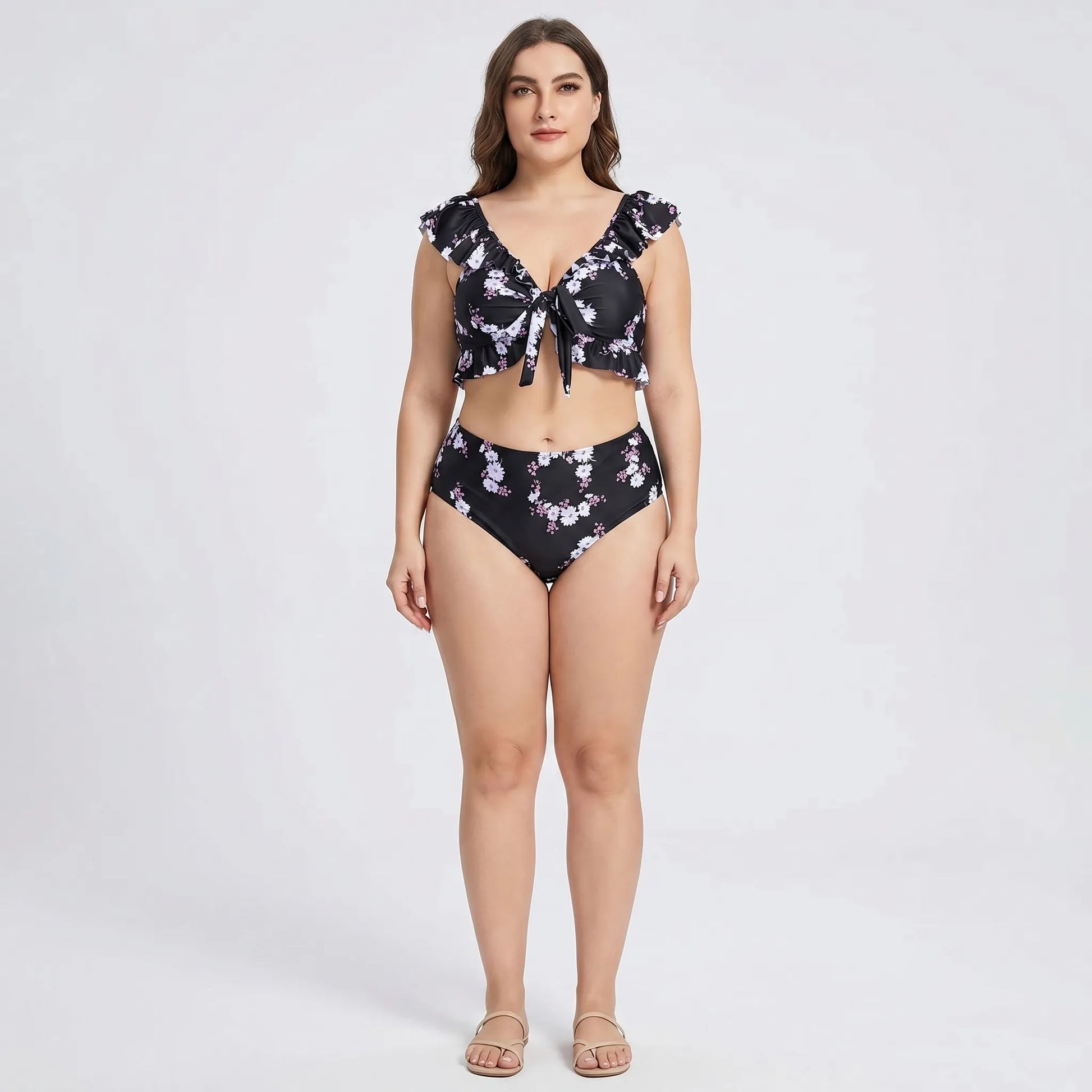 Plus Size High Waist Bikini Set - Jeanette
