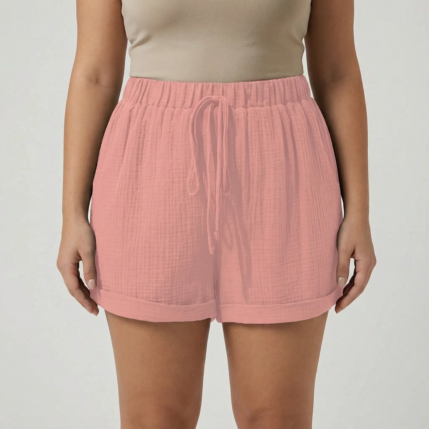 Plus Size Relaxed Fit Shorts - Amber