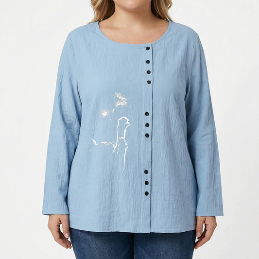 Plus Size Woven Casual Shirt - Tabitha