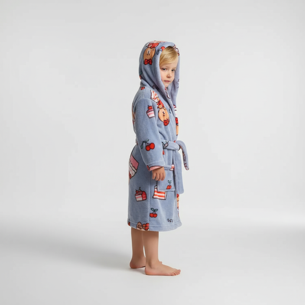 Plüschiger Kindermorgenmantel - CozyWrap