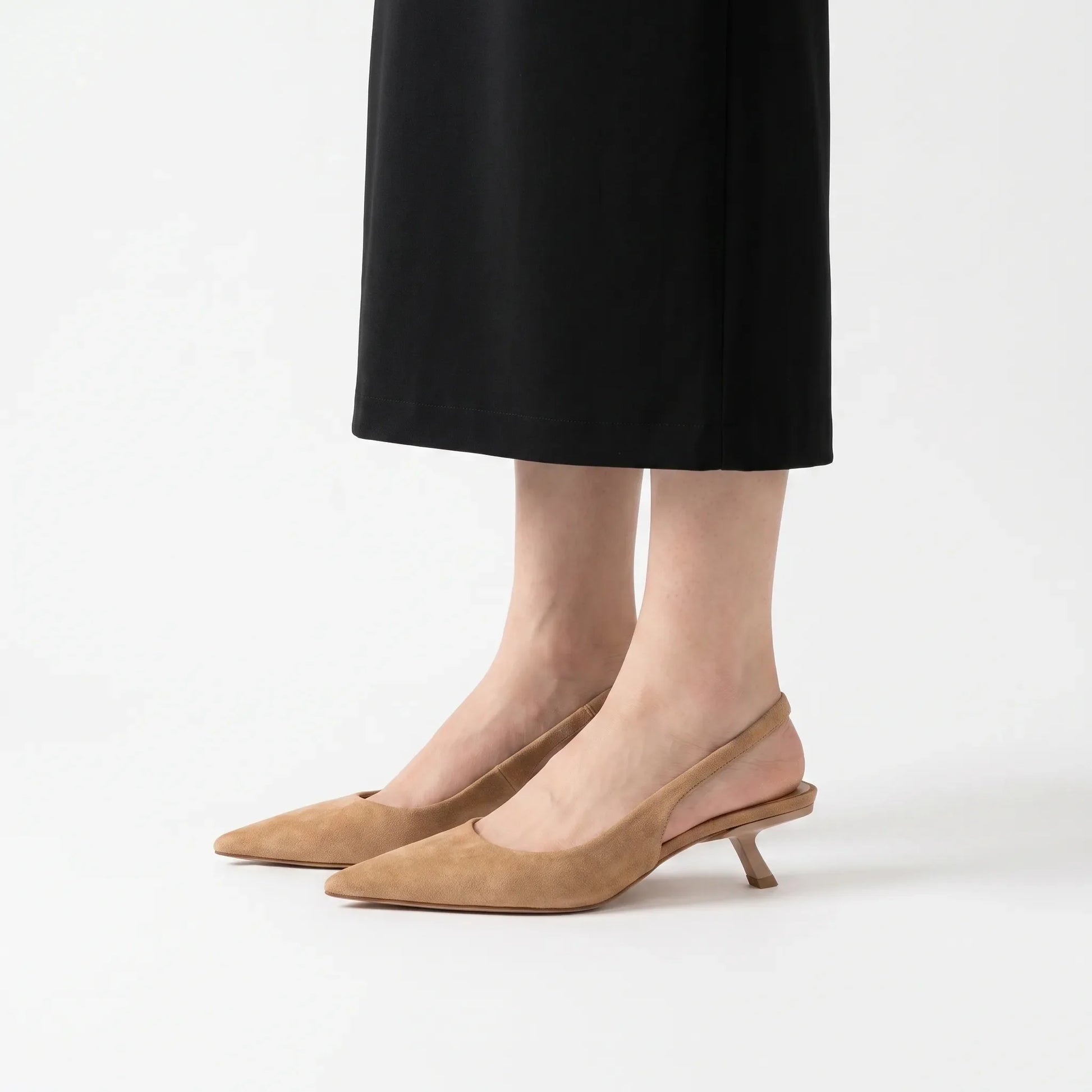 Pointed Toe Low Heel Slingback Sandals - Carrie