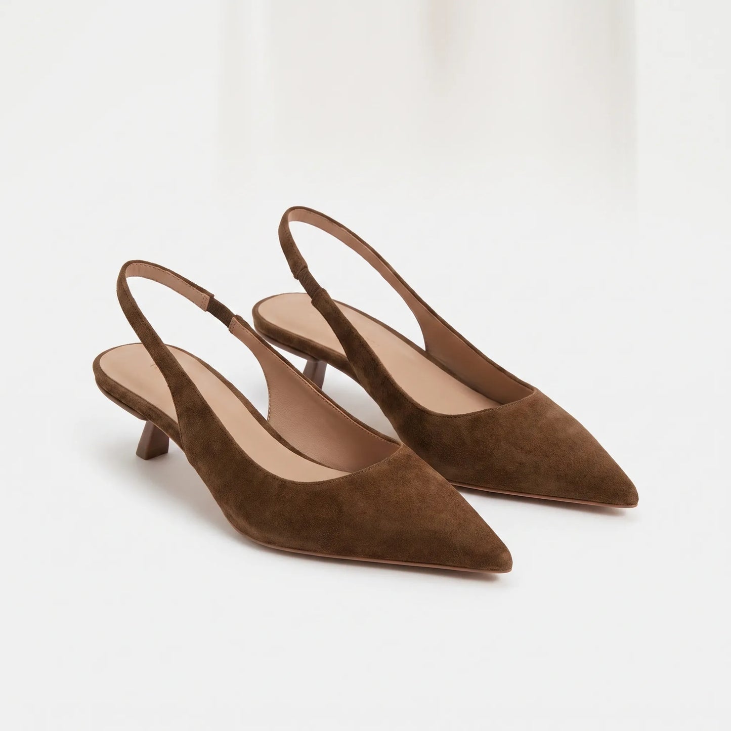 Pointed Toe Low Heel Slingback Sandals - Carrie