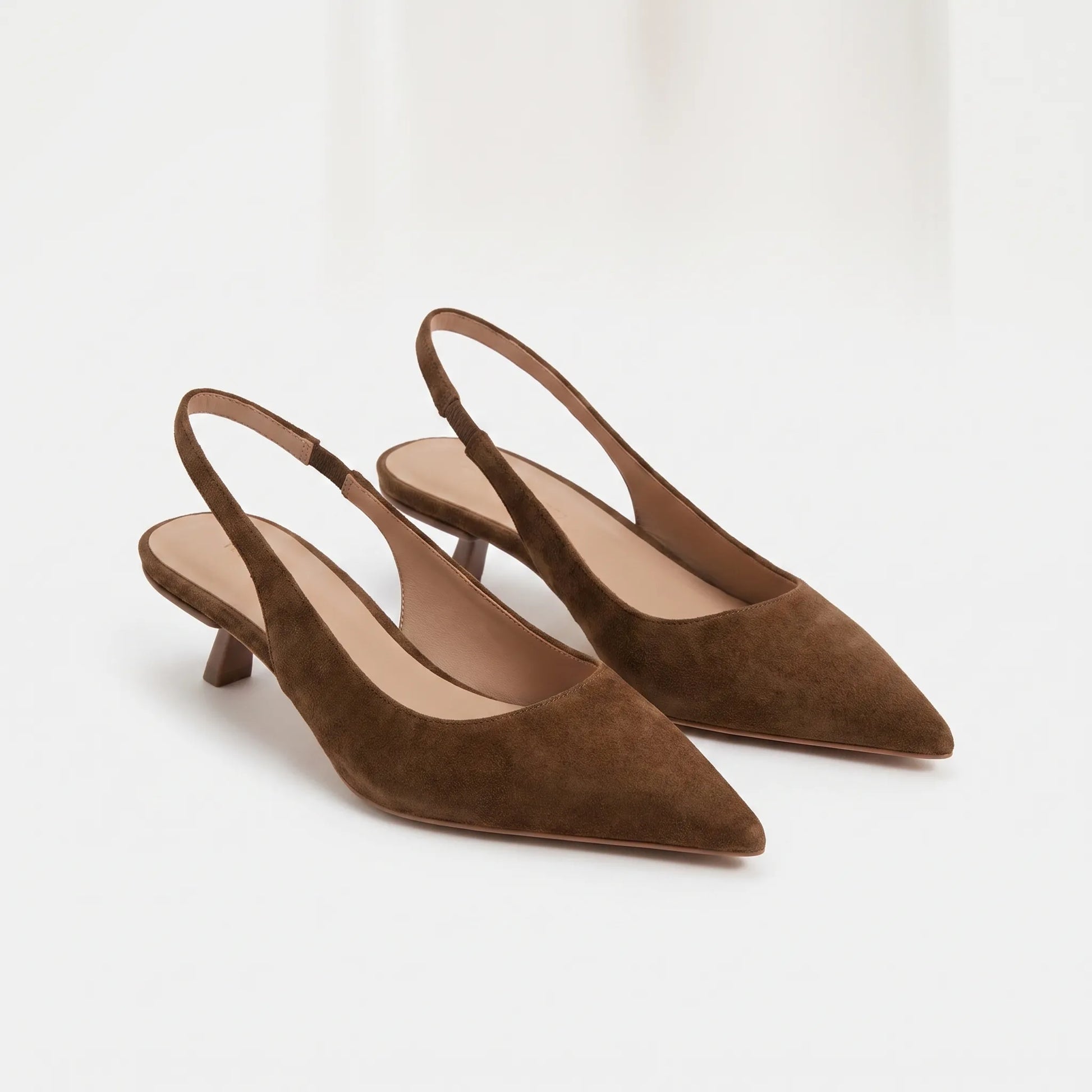 Pointed Toe Low Heel Slingback Sandals - Carrie