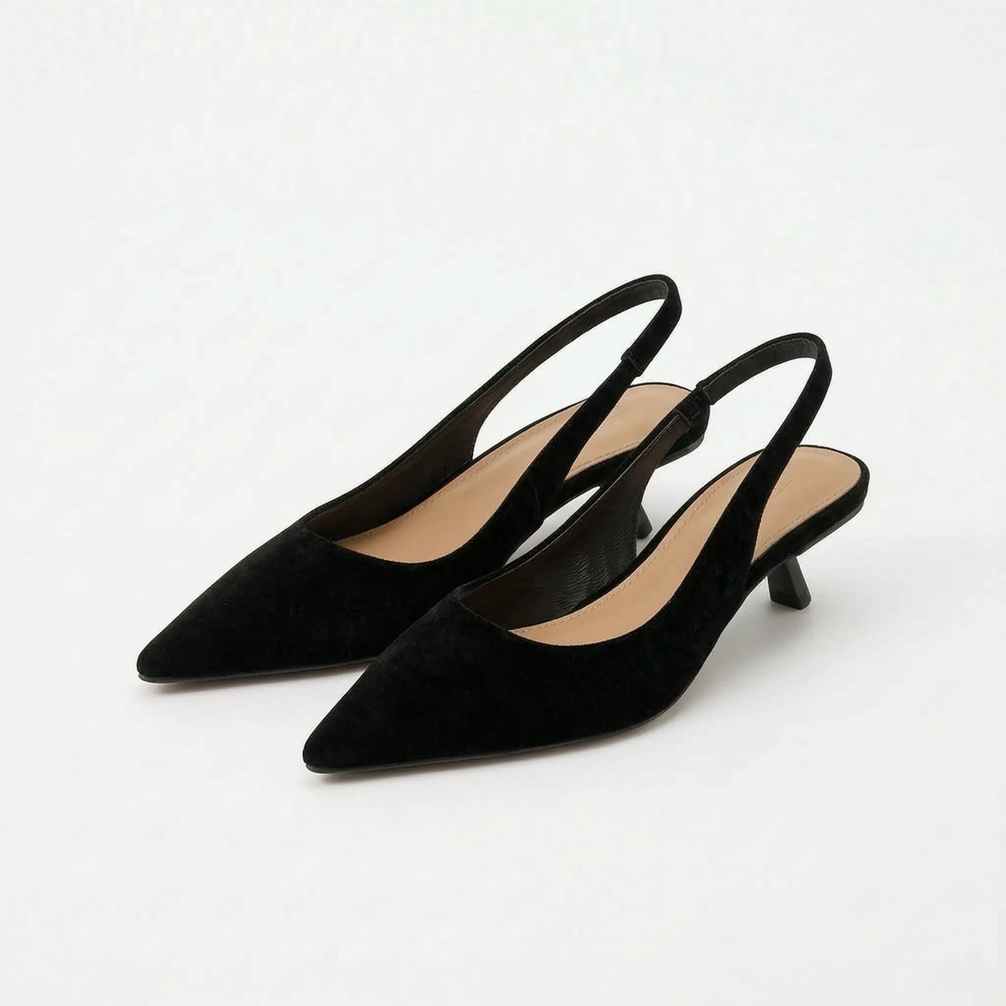 Pointed Toe Low Heel Slingback Sandals - Carrie