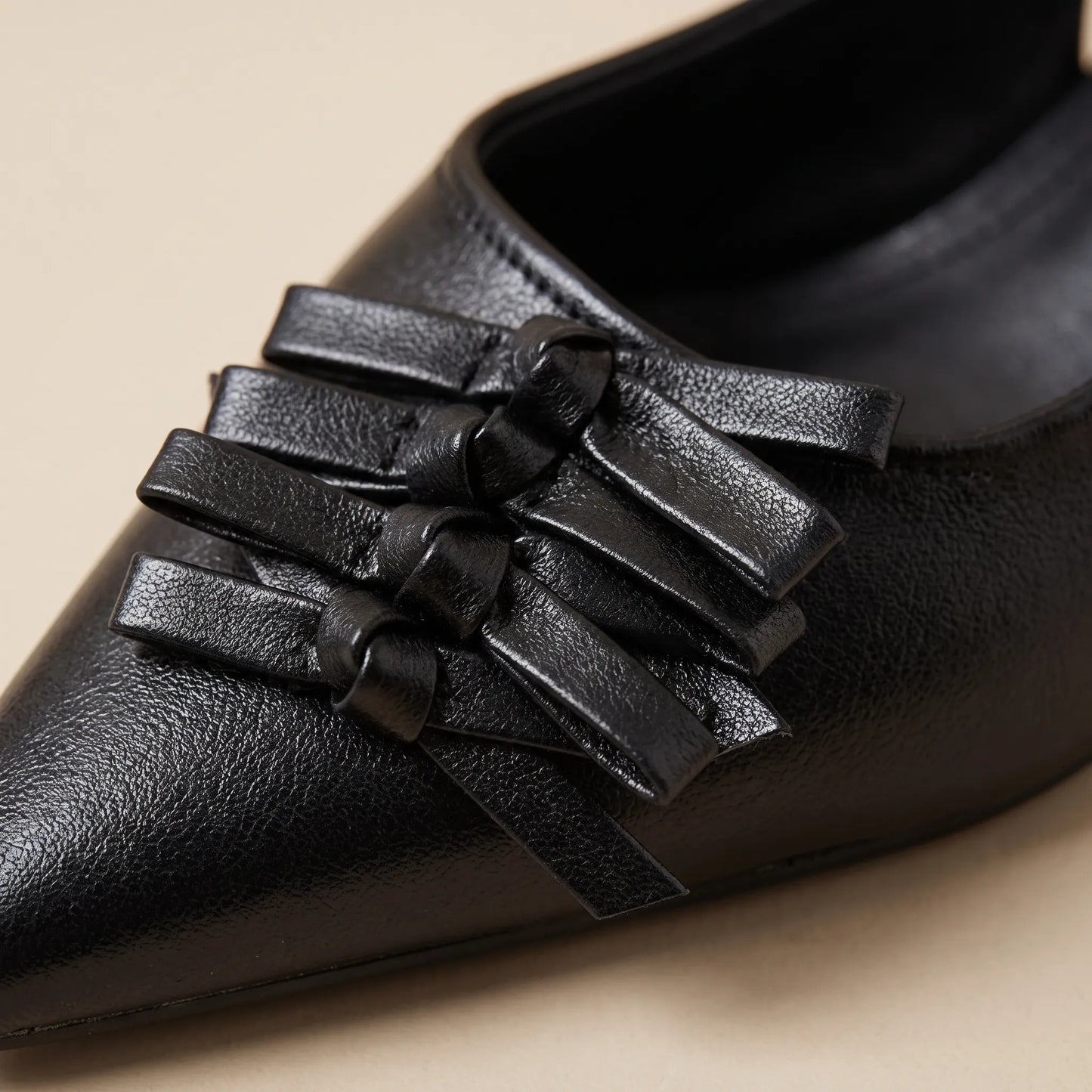 Pointed Toe Slingback Kitten Heels - Kristina