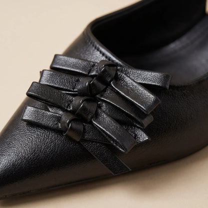 Pointed Toe Slingback Kitten Heels - Kristina