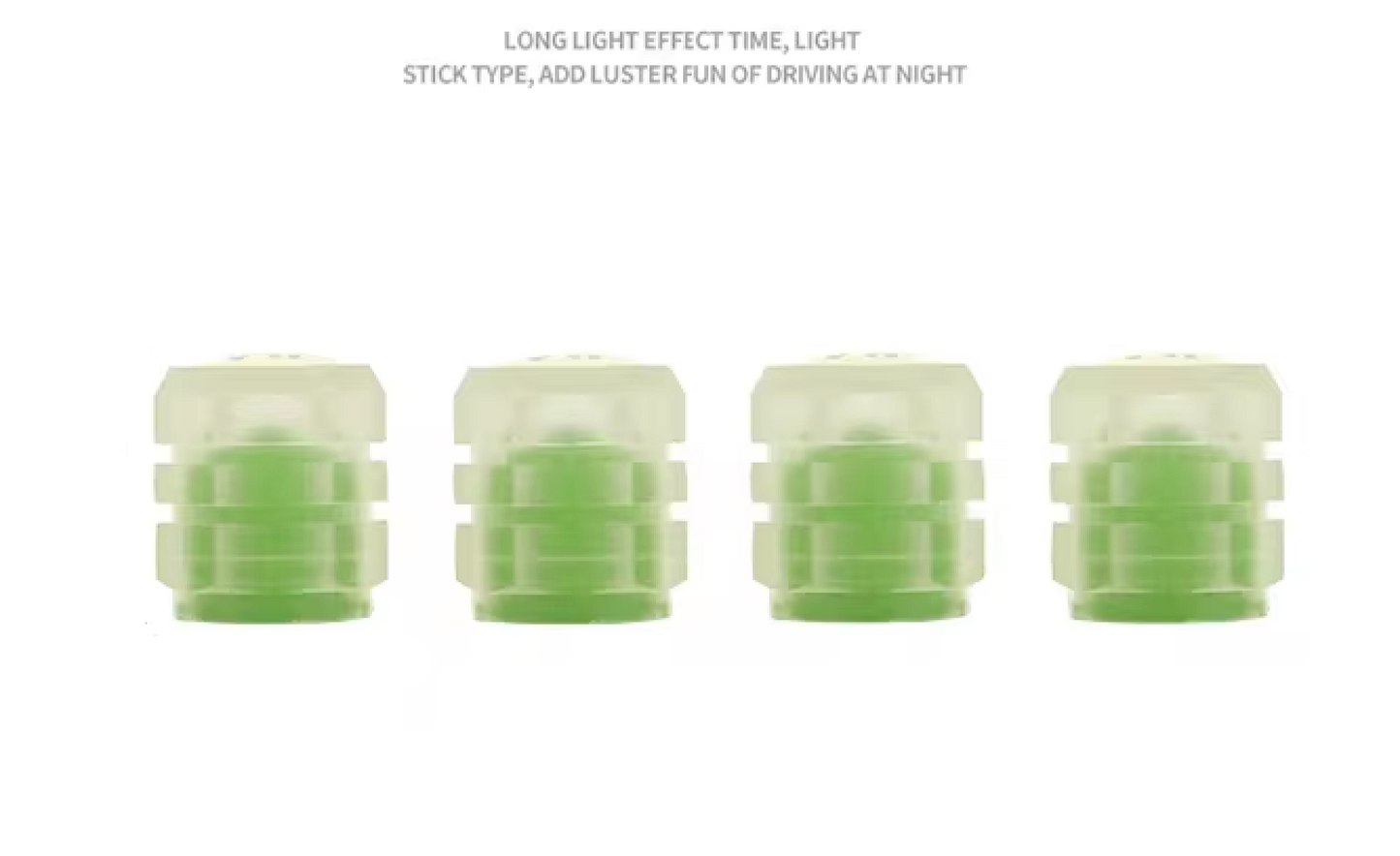 Set of 4 Glow-in-the-Dark Valve Caps with Logo – LuxaGlow