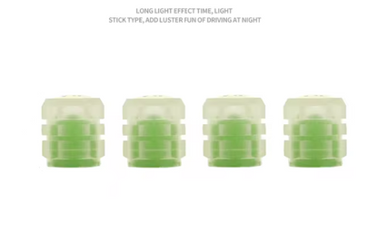 Set of 4 Glow-in-the-Dark Valve Caps with Logo – LuxaGlow