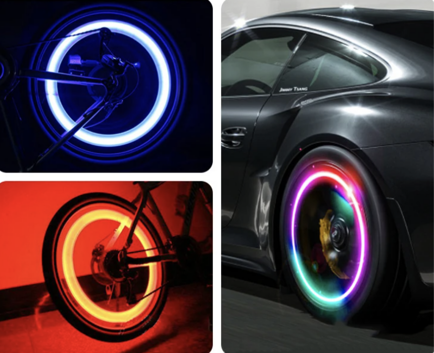 Set of 4 Glow-in-the-Dark Valve Caps with Logo – LuxaGlow