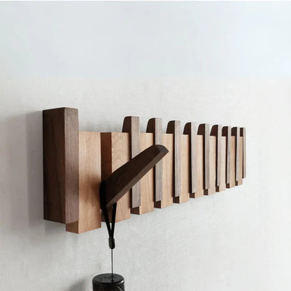 Piano Solid Wood Coat Rack | Elegant Wall Hooks 8
