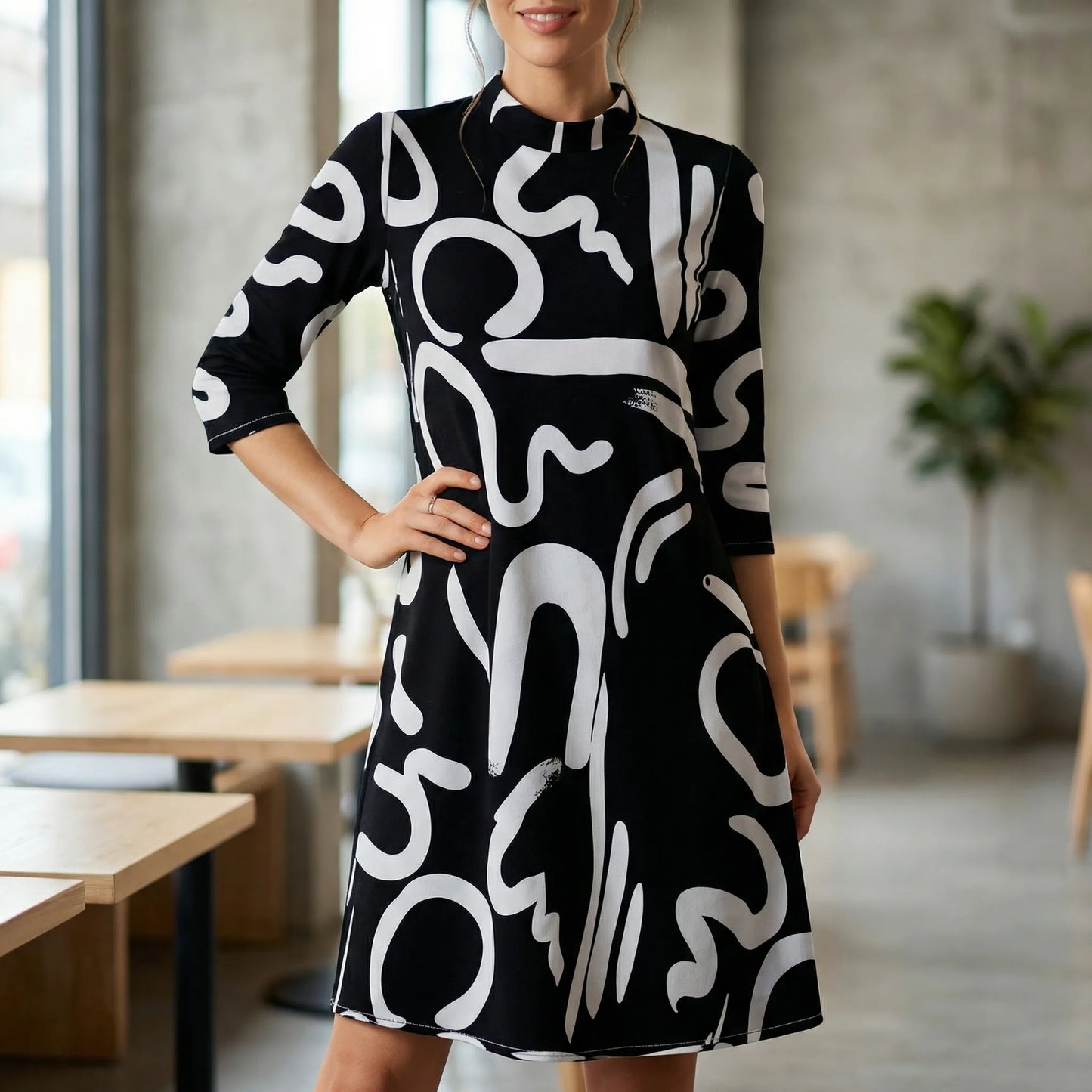 Printed Dress For Women With A Relaxed Fit - Letizia