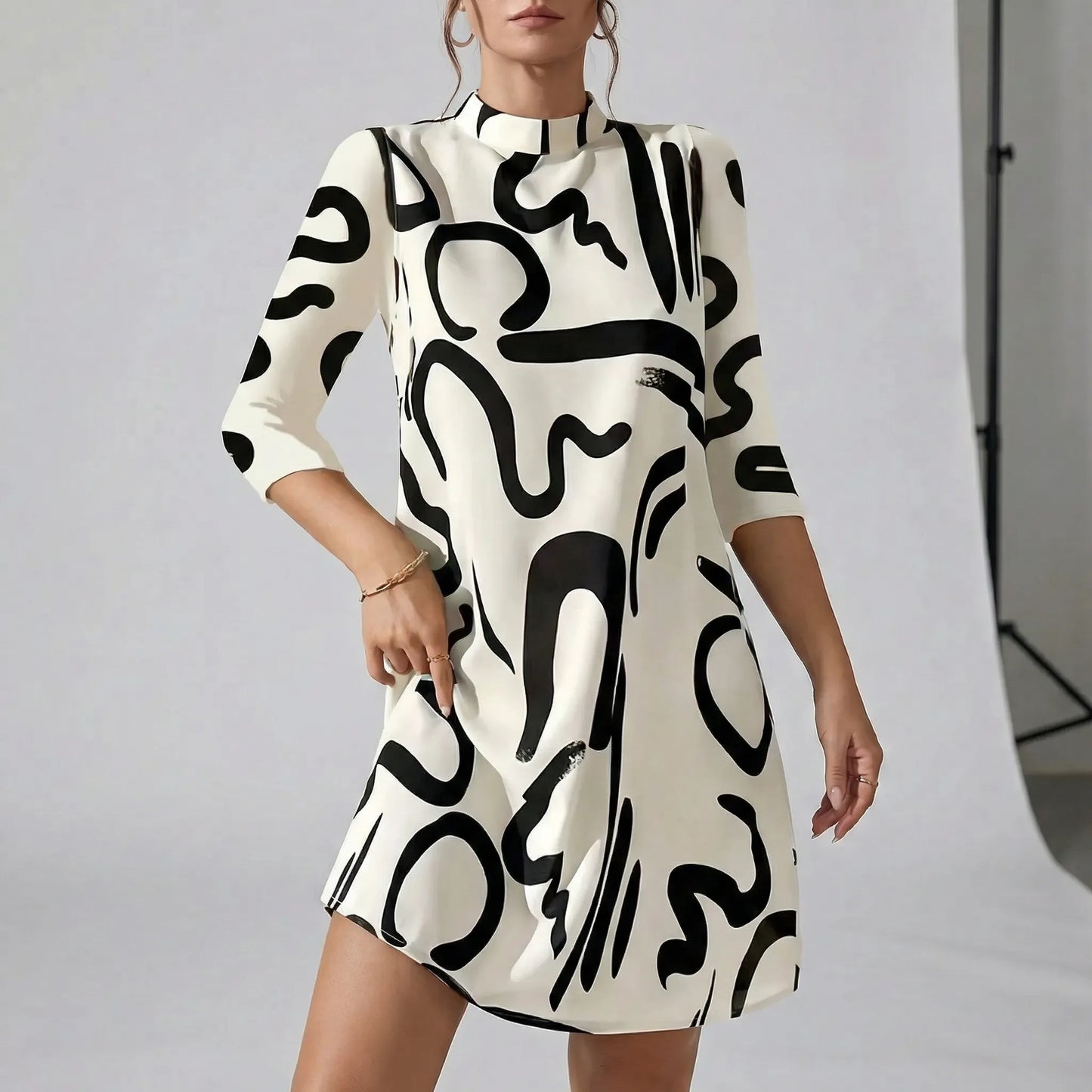 Printed Dress For Women With A Relaxed Fit - Letizia