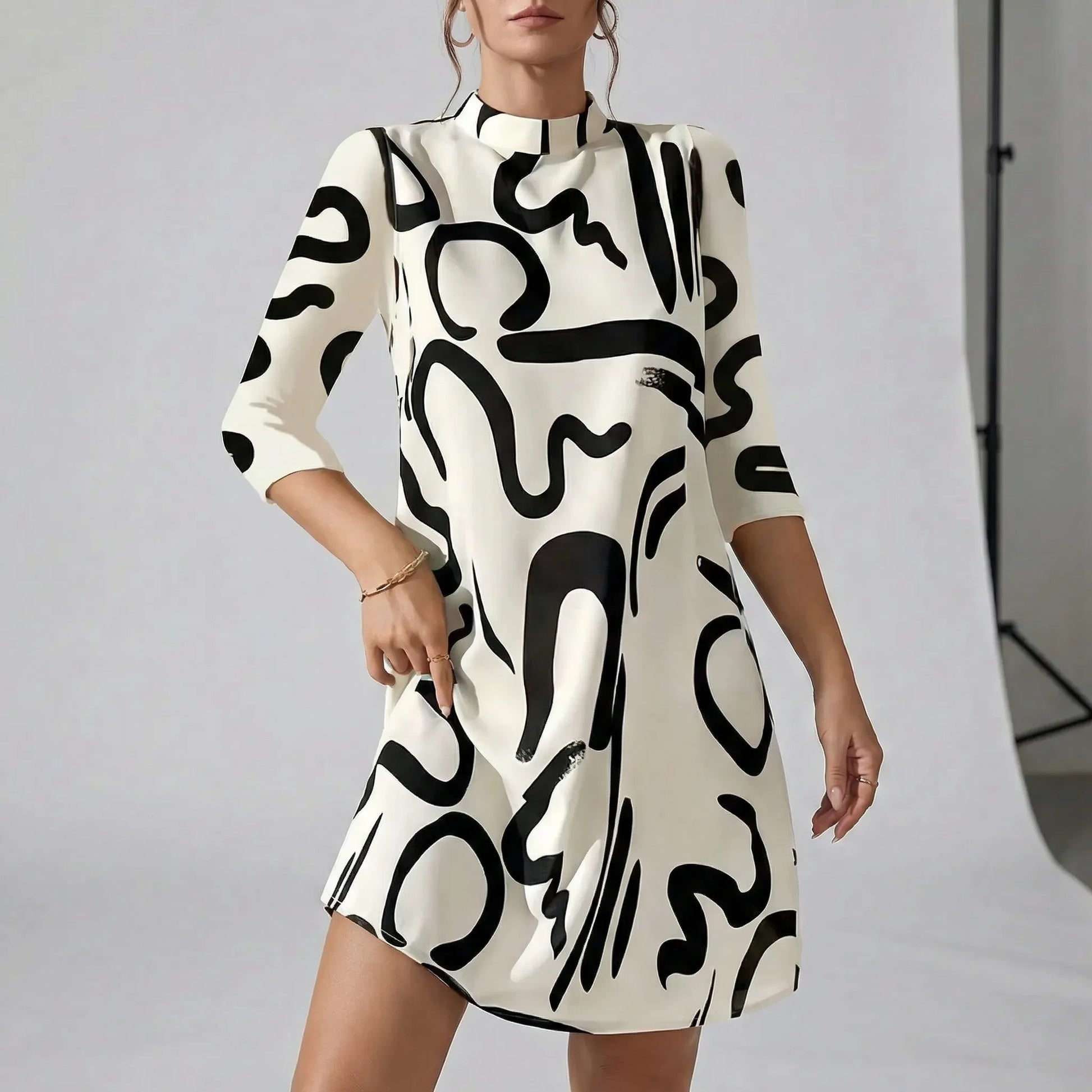Printed Dress For Women With A Relaxed Fit - Letizia