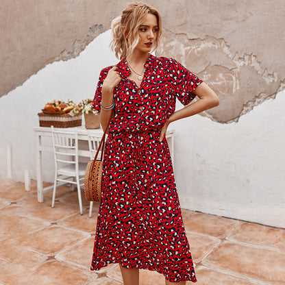 Printed V-neck Dress – Marielle