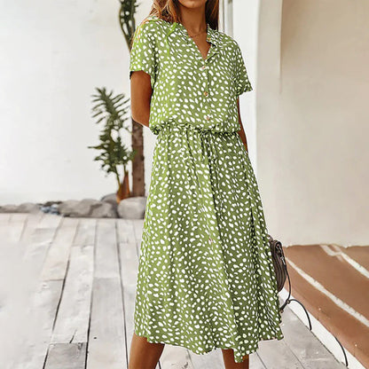 Printed V-neck Dress – Marielle
