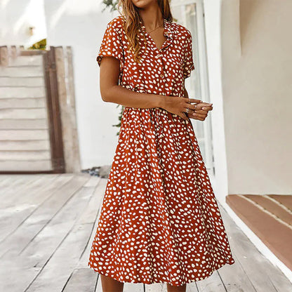 Printed V-neck Dress – Marielle