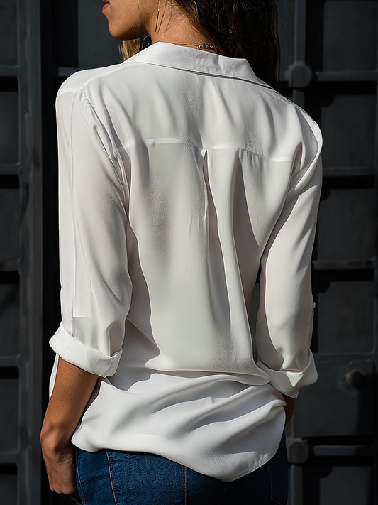 Loose ladies' blouse with button placket – Isabella