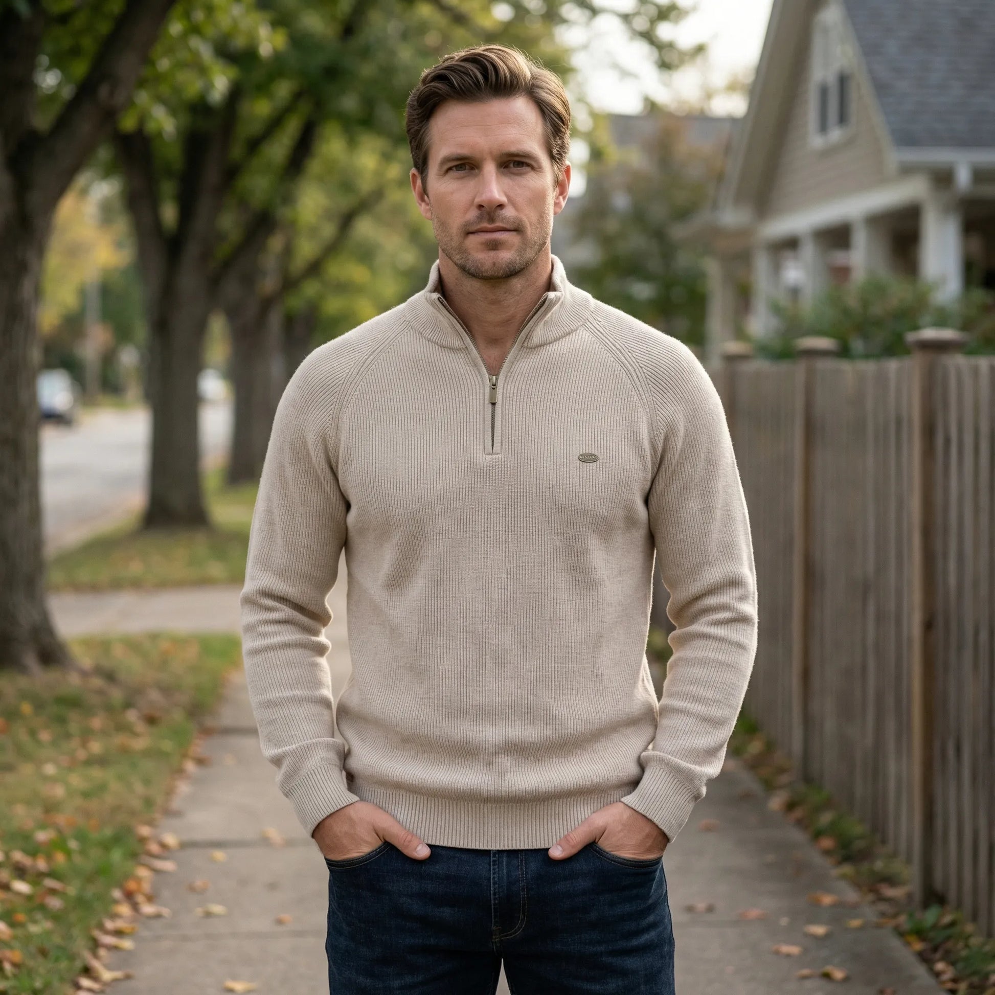 Quarter Zip Knit Jumper - Mateo
