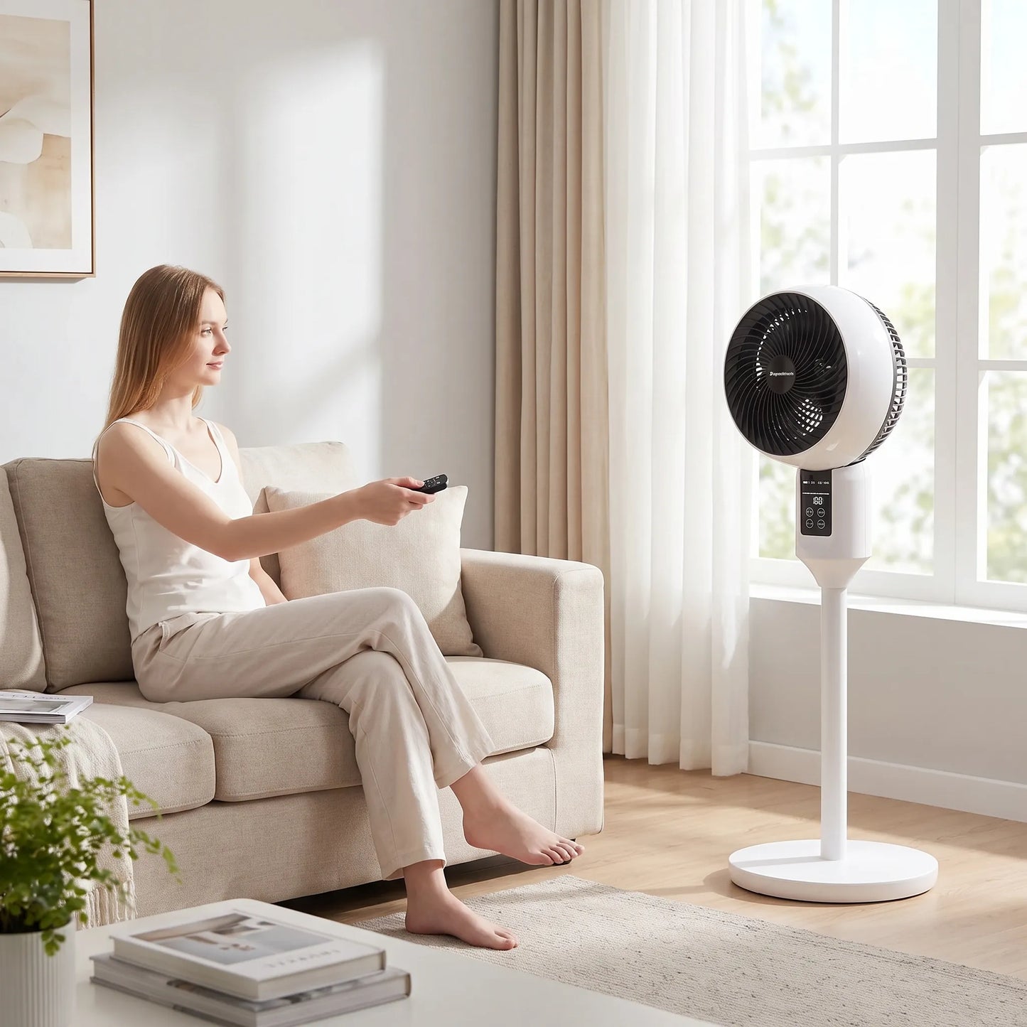 Quiet Remote Control Pedestal Fan - Aerostream