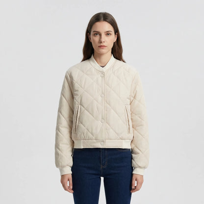 Quilted Cropped Bomber Jacket - Marcella