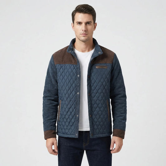 Quilted Front Panel Men's Jacket - Kenneth