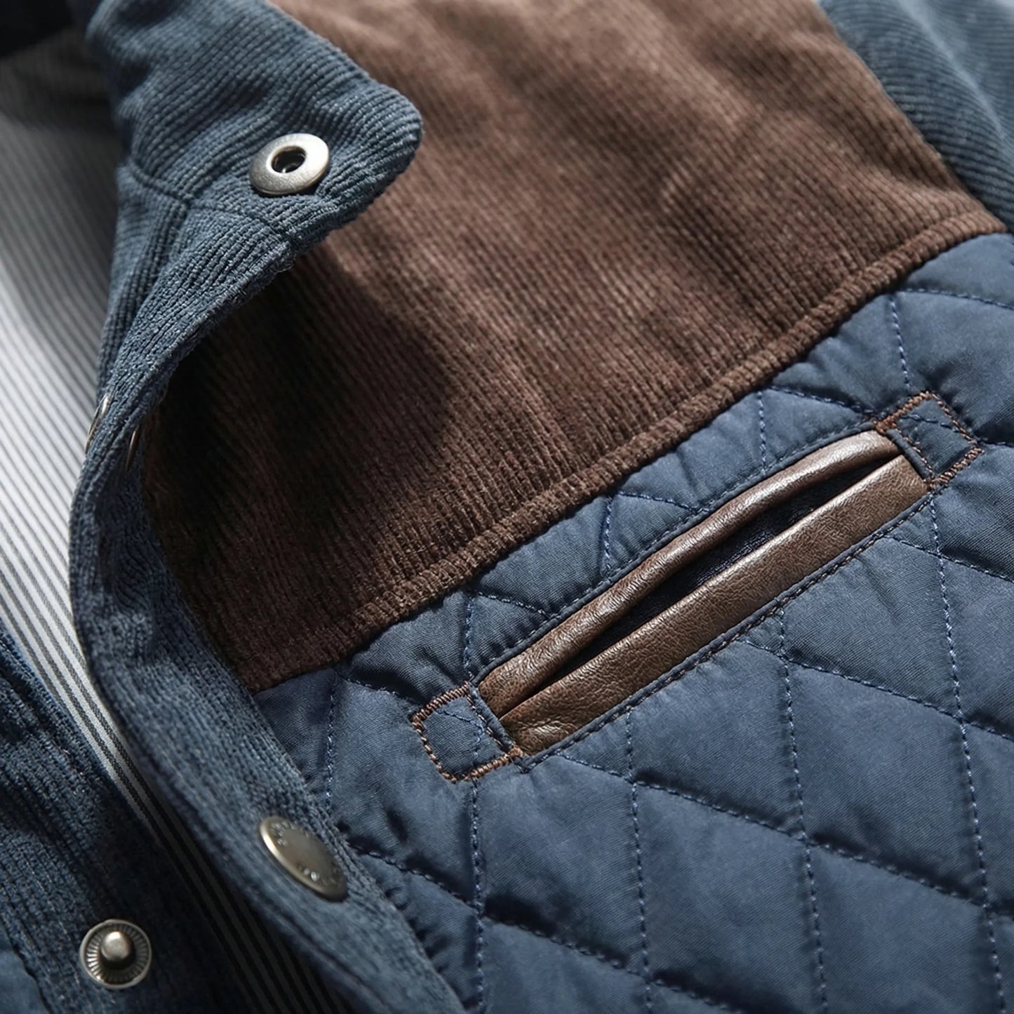 Quilted Front Panel Men's Jacket - Kenneth