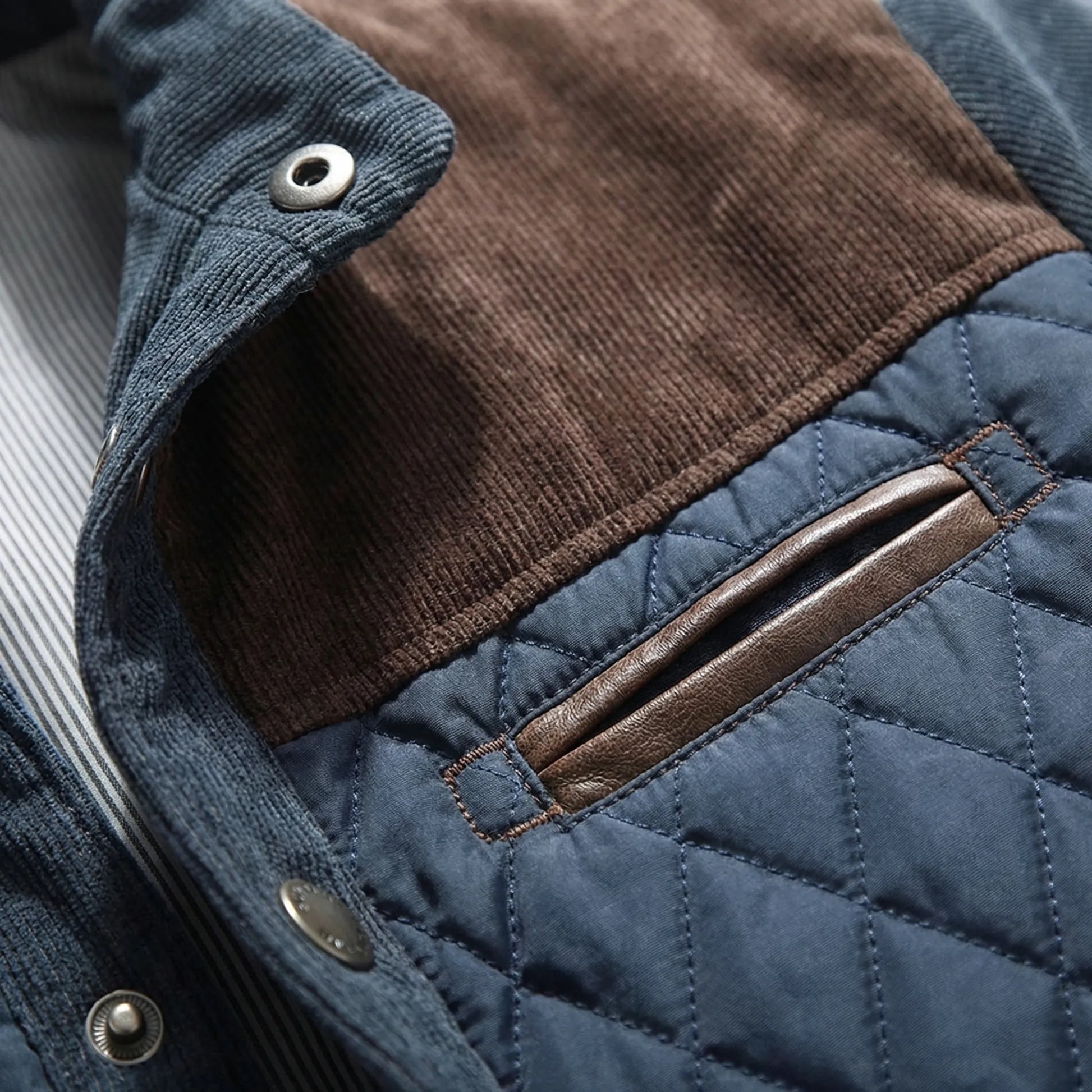 Quilted Front Panel Men's Jacket - Kenneth