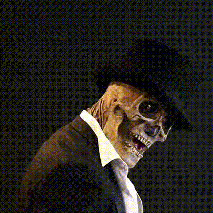 Realistic Skeleton Halloween Mask with Brains for Adults 3