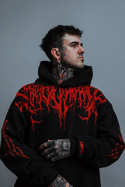 Oversized Heavy Hoodie with Print – Damon