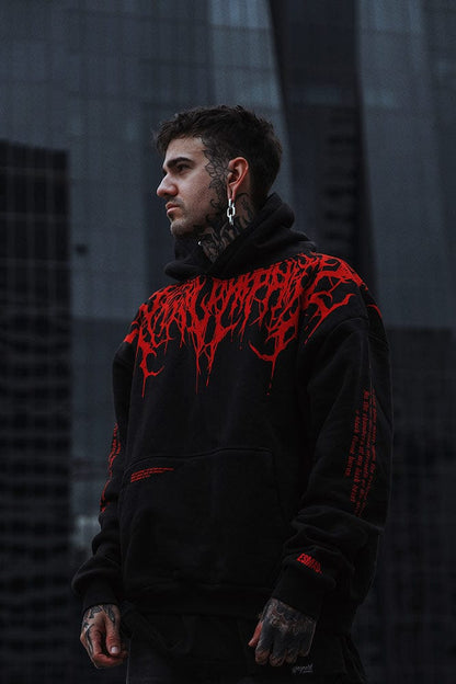 Oversized Heavy Hoodie with Print – Damon