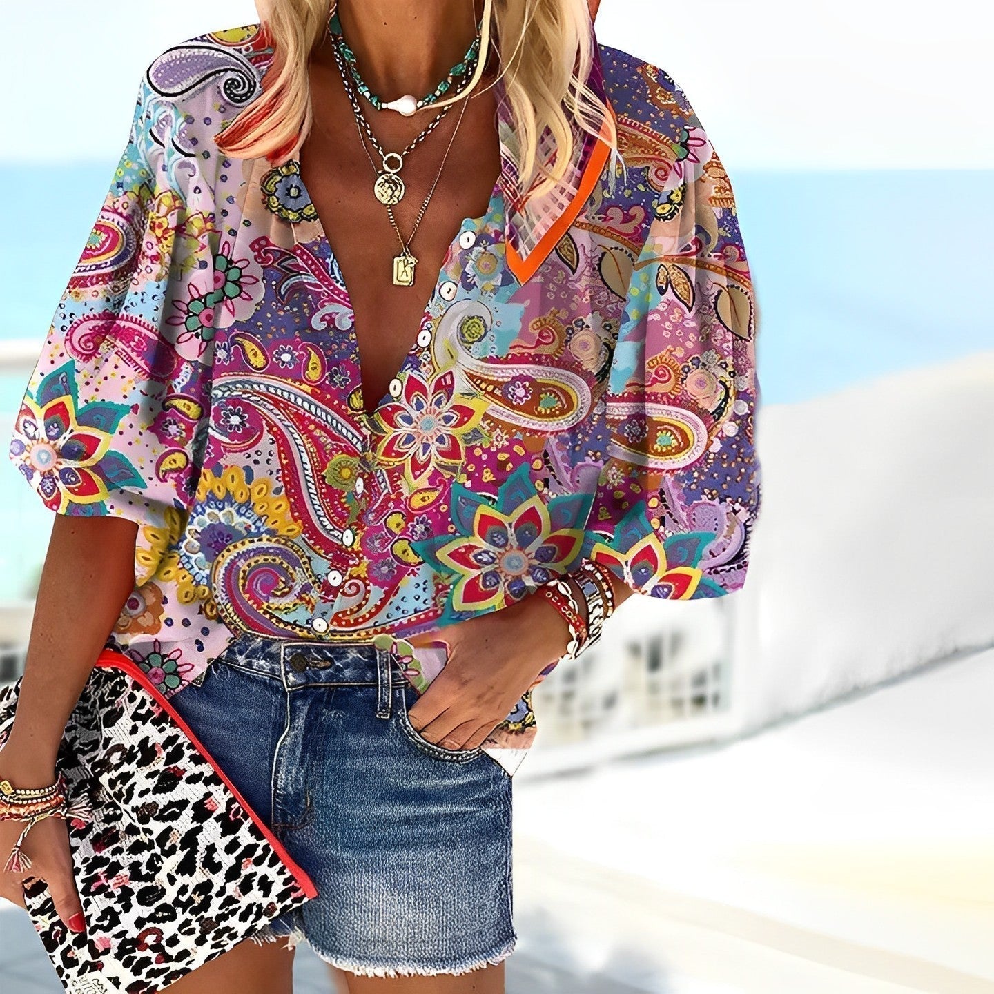Relaxed-Fit Blouse With Paisley Print - Marjorie
