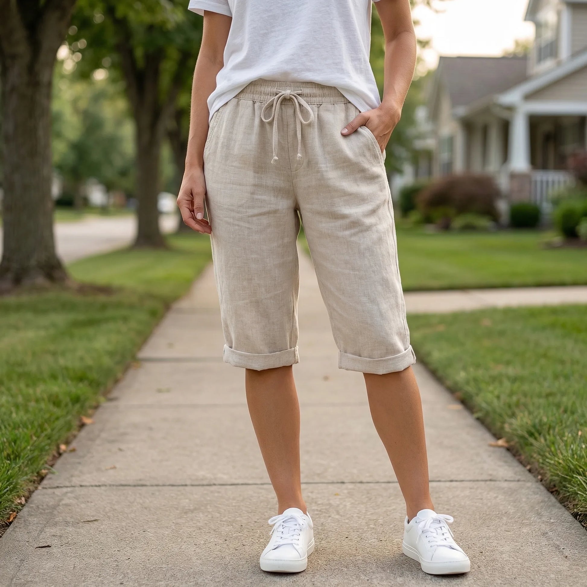 Relaxed Fit Drawstring Shorts - Joy