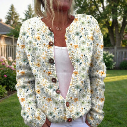 Relaxed Fit Floral Cardigan - Dana