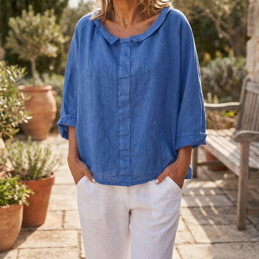 Relaxed Fit Long-Sleeve Blouse - Rosemary