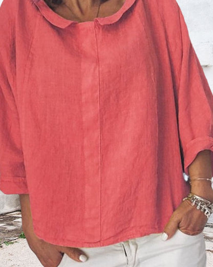 Relaxed Fit Long-Sleeve Blouse - Rosemary