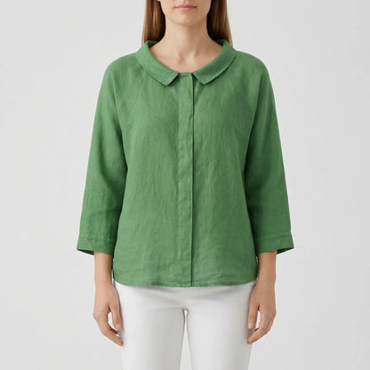Relaxed Fit Long-Sleeve Blouse - Rosemary
