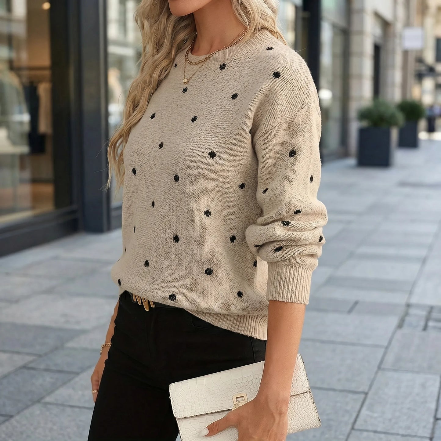 Relaxed Fit Polka Dot Jumper - Sahra