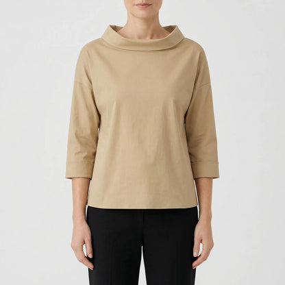 Relaxed Fit Roll-Neck Women's Top - Joanne