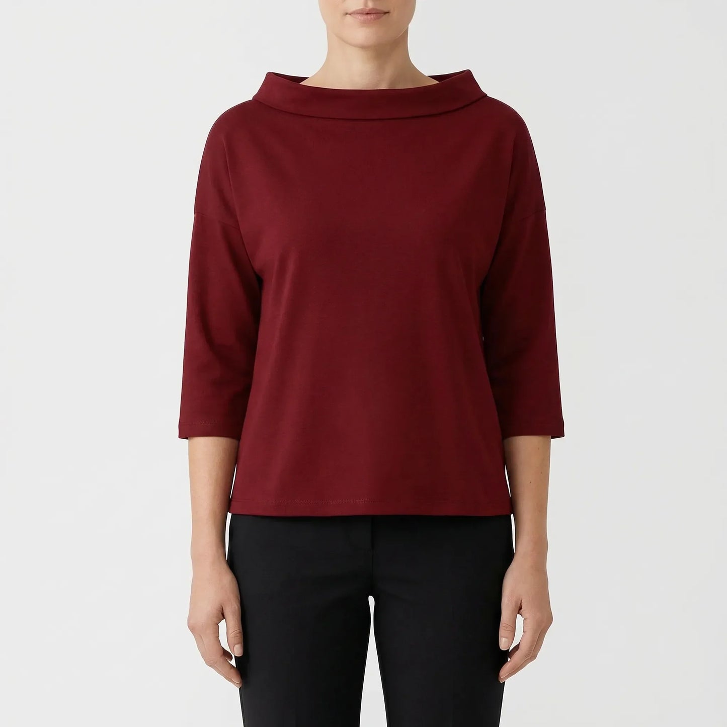Relaxed Fit Roll-Neck Women's Top - Joanne