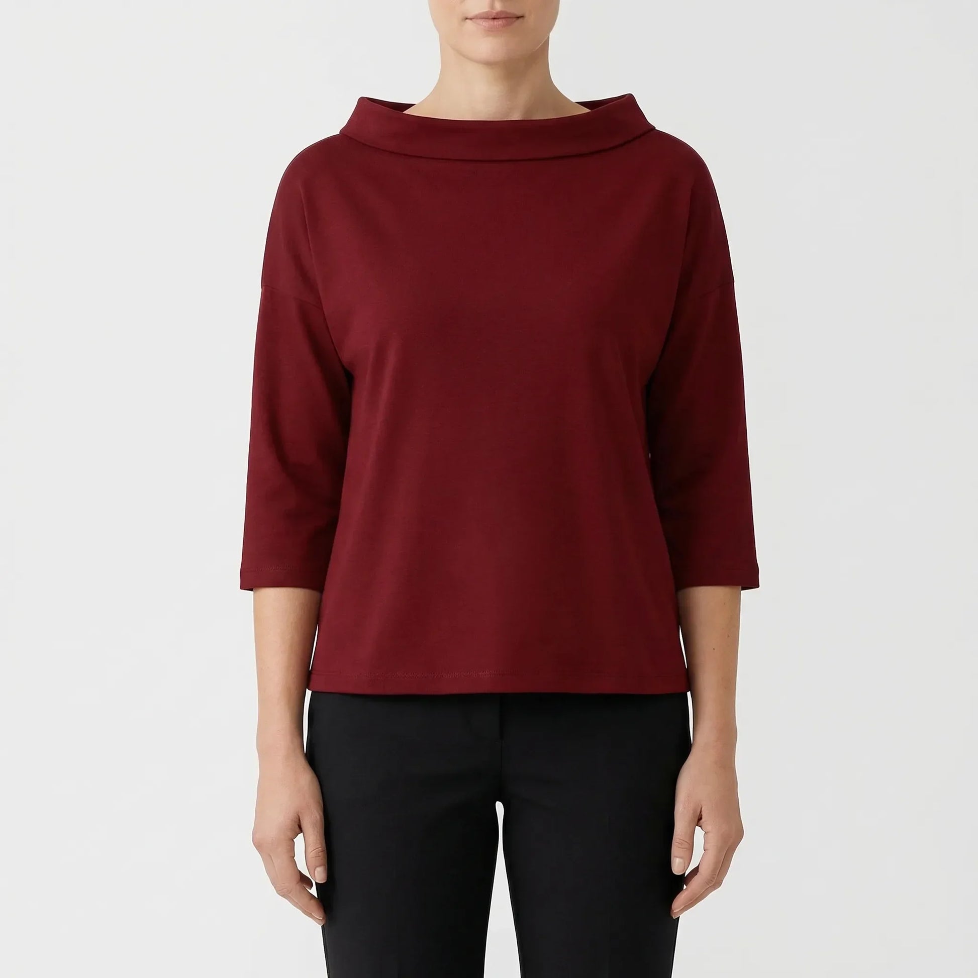 Relaxed Fit Roll-Neck Women's Top - Joanne