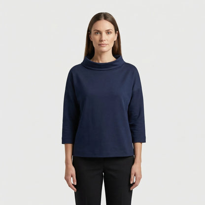 Relaxed Fit Roll-Neck Women's Top - Joanne