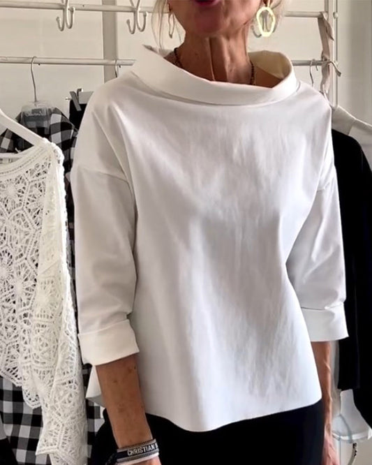 Relaxed Fit Roll-Neck Women's Top - Joanne