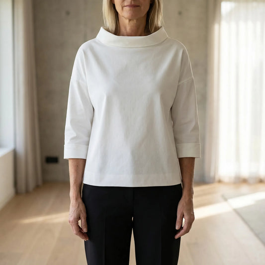 Relaxed Fit Roll-Neck Women's Top - Joanne