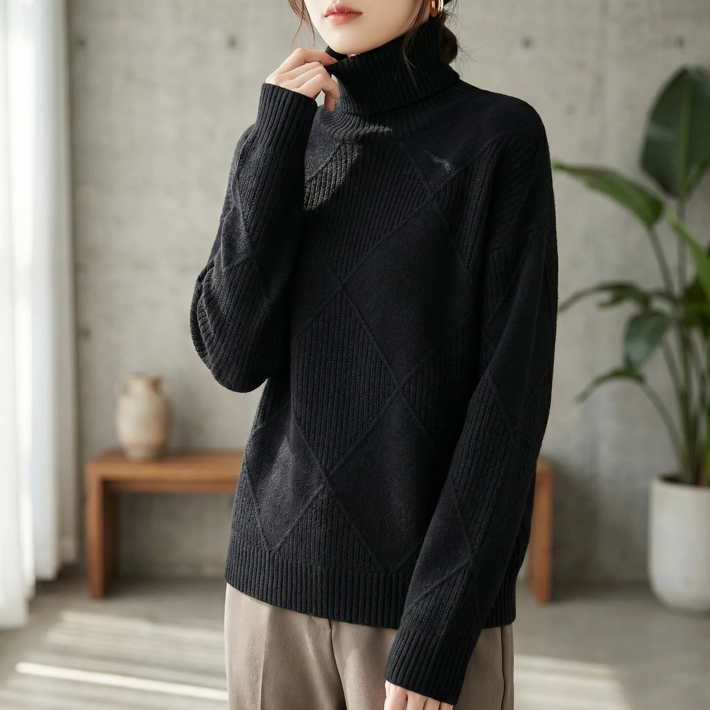 Relaxed Fit Turtleneck Jumper - Luzie