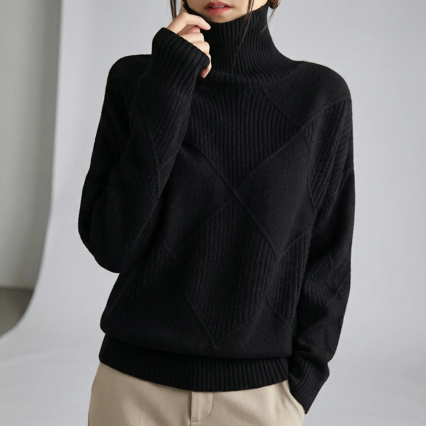 Relaxed Fit Turtleneck Jumper - Luzie